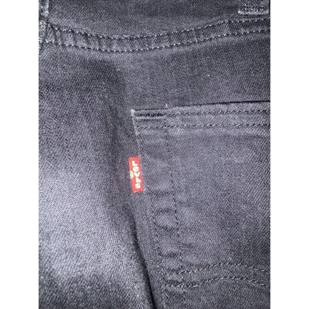 Levis 512 Jeans Mens 38x30 Black Distressed Stretch Denim